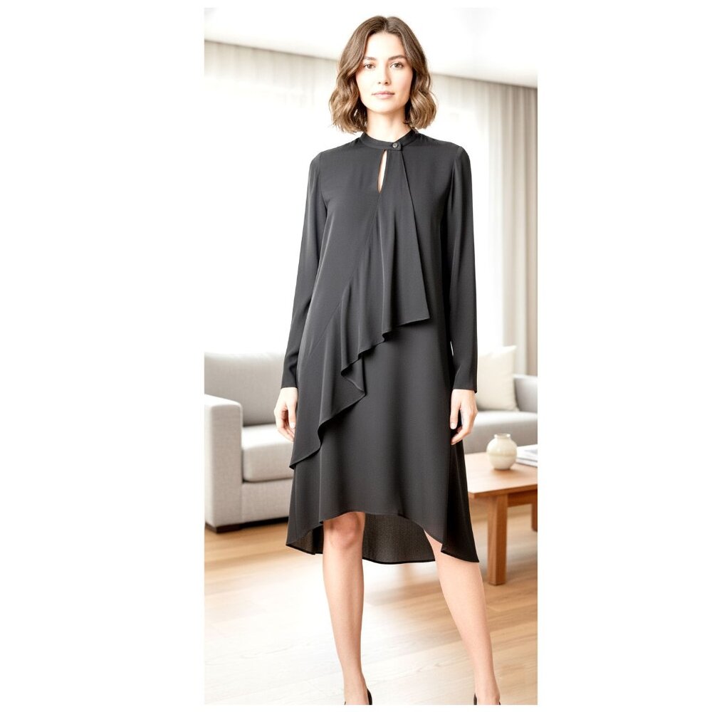 ROBERT RODRIGUEZ Women's Black SILK Drape Dress, Size 0 NWT